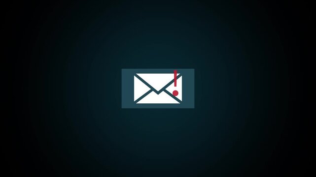 Message pointing at mail icon, Gmail message notification concept, network security, mobile phone, 4k motion graphic animation.