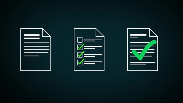 Business professional using a with digital documents,symbolizing electronic signature and document management 4k motion graphic animation.