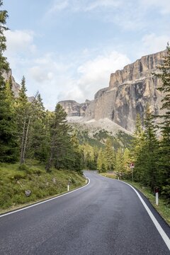 Curvy road, Dolomites, South Tyrol, Trentino-Alto Adige, Italy