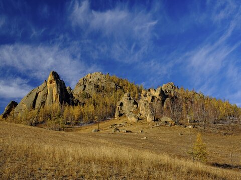 Rock formations in Gorchi Terelj National Park, Ulan Bator, Mongolia