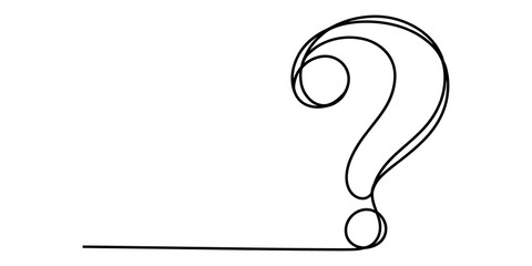 Continuous single line drawing of a question mark symbol © ShaplaDrawing