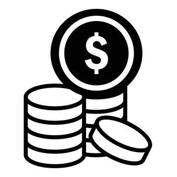 Dollar coin stack wealth financial growth icon