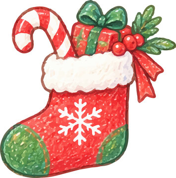 christmas sock with gifts