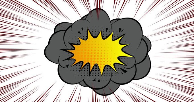 Cartoon background animation, comic book backdrop video. Retro comics pop art design.