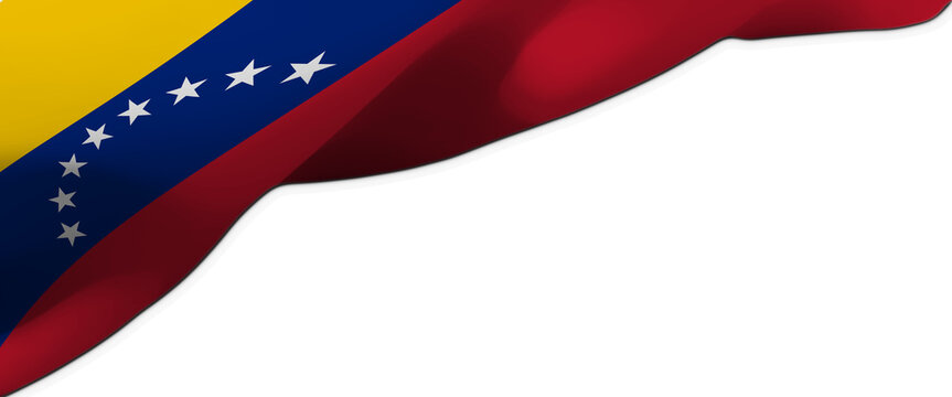 Waving Venezuela flag isolated on white background with copy space