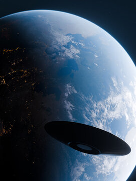 Titel: Ufo in Space and the earth, 3d animation