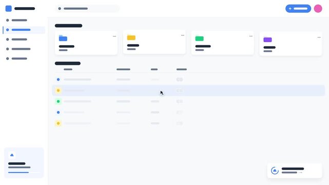 Modern Cloud Computing Dashboard Interface with Data Management System