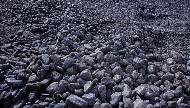 close up view of dark gray gravel texture with small stones and pebbles suitable for construction landscaping or decorative purposes in various outdoor projects