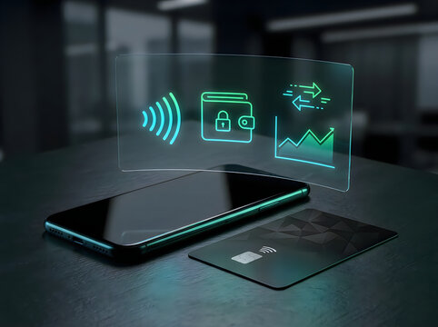 The concept of secure mobile payments using a smartphone credit card and a digital security interface for data protection is illustrated here
