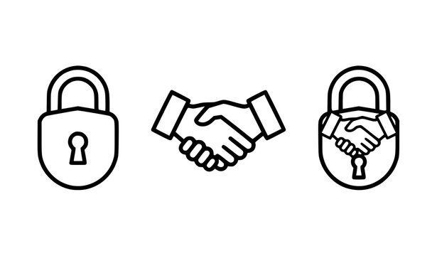 Minimal Lock Keyhole Handshake Symbols for Secure Business Trust