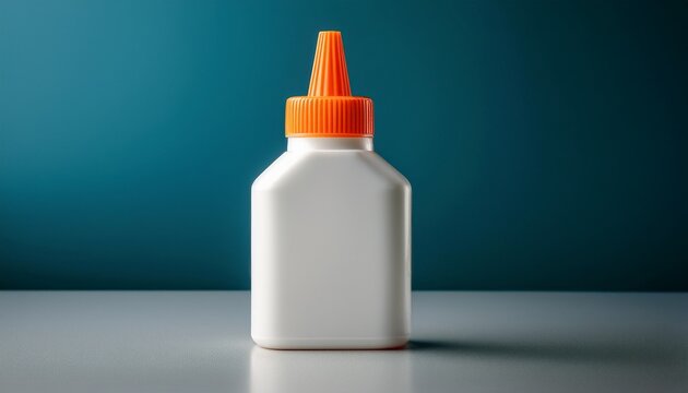 white glue bottle with orange cap for crafts and school