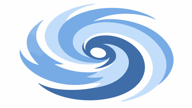 Blue cyclone hurricane spiral swirl icon isolated on white background, vector illustration