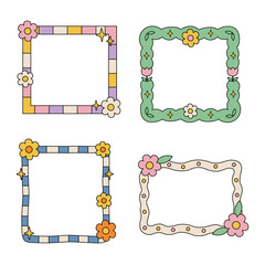 Obraz premium Cute Floral Decorative Frames Collection