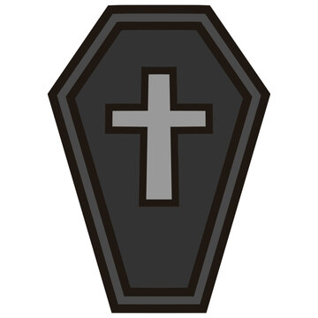 Coffin Icon with Cross