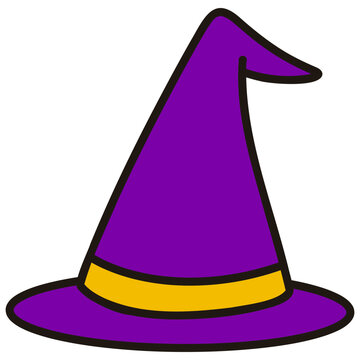 Purple Witch Hat Vector Illustration