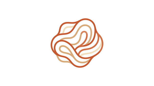 Minimalist abstract logo design featuring interlocking organic wavy lines in warm shades of terracotta, tan, and cream earth tones, isolated on a white background for branding.