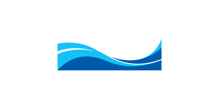 Abstract flowing blue waves for water and liquid motion graphic design elements.