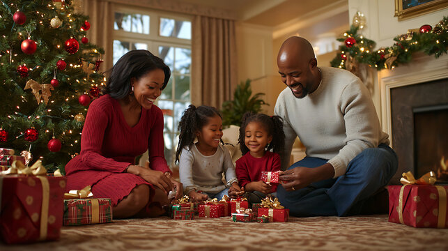 Christmas Holiday Lifestyle & Family Decorating Tree Images for Adobe Stock: High-Resolution Cozy Indoor Scenes, Xmas Lights, Presents, Fireplace and Multi-generation Celebration Moments