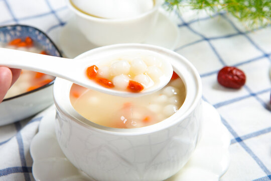 Sweet Fermented Rice Balls Soup With Jujube And Goji Berry