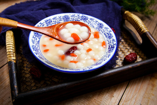 Sweet Fermented Rice Balls Soup With Jujube And Goji Berry