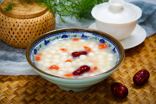 Sweet Fermented Rice Balls Soup With Jujube And Goji Berry