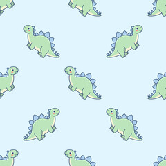 Cute Stegosaurus Dinosaur Seamless Pattern © Nitastock