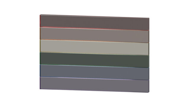 Vibrant rainbow flag LGBT pride symbol with glossy finish, isolated on a transparent background. Diversity graphic, 3D illustration.