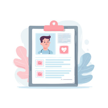 Isolated Doctor Registration Form Vector Illustration - Medical Data
