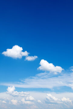 Blue sky background with tiny clouds