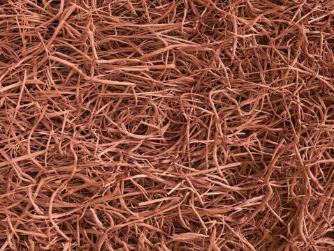 Close up of dry brown grass or straw texture