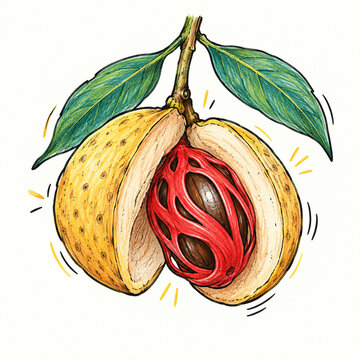 Nutmeg Fruit Open Mace