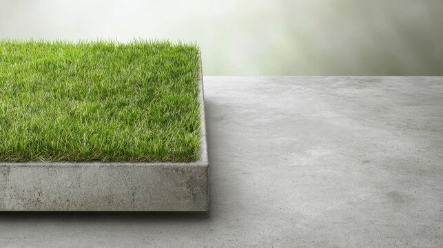 Fresh grass sod block with stolon network, lawn care and landscaping concept