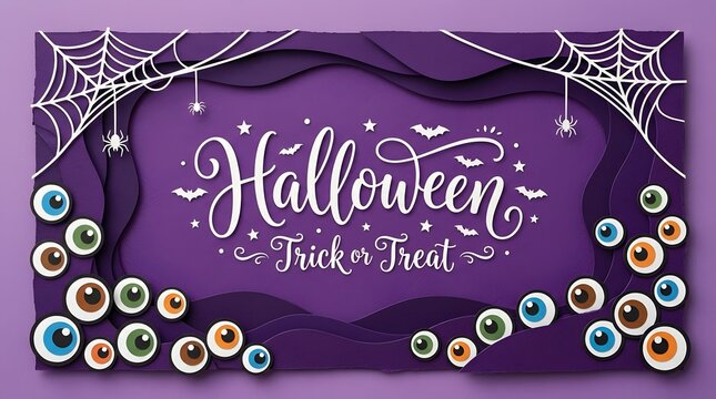 Halloween themed banner with eyes trickortreat spooky