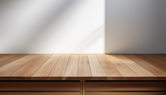 empty wooden bookshelf in a minimalist virtual background with white walls