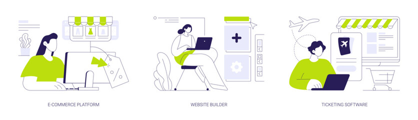 Obraz premium E-commerce software abstract concept vector illustrations.