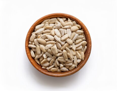 peeled sunflower seeds raw organic sunflower kernels healthy vegan snack ingredients natural protein rich seeds for culinary use isolated with white background