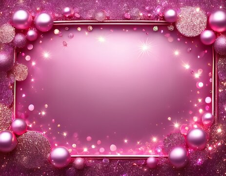 sparkling pink glitter frame