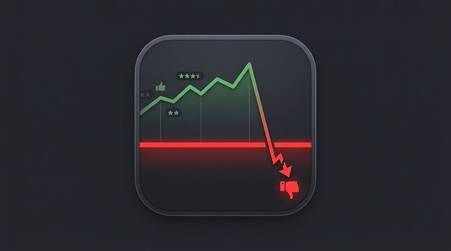 Performance chart showing negative feedback decline