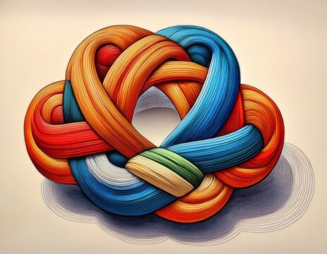 yakut felt knot in doodle a solitary yakut felt motif stylized as a doodle with crisp marker lines and vivid fills against a plain background