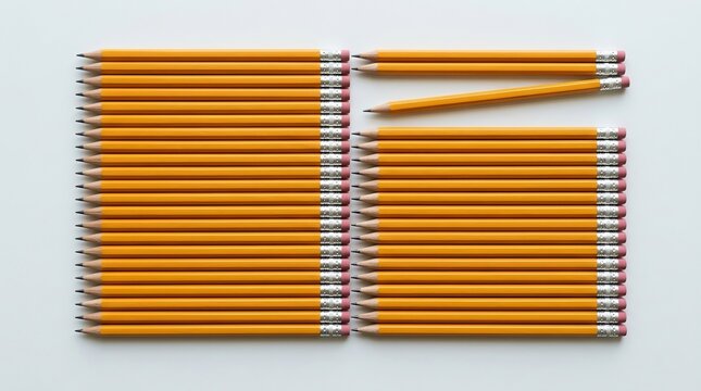 Misaligned Pencils Representing OCD and the Need for Order