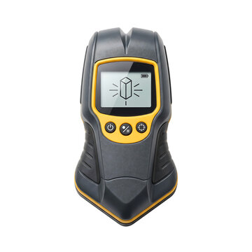 Durable digital stud finder device with screen and buttons for construction and renovation projects