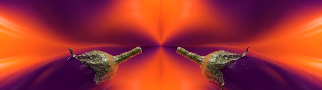 Aubergine vegetable creating a unique symmetrical design Purple and warm hues blending for an eye catching background.
