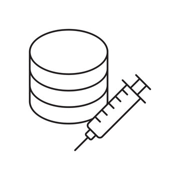 Database Server Injected Syringe SQL Attack Icon