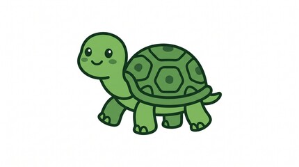 Obraz premium Cute Little Turtle Vector Illustration