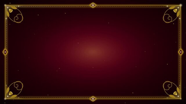 Elegant luxury golden frame on deep red background for awards and digital certificates 11_rendered