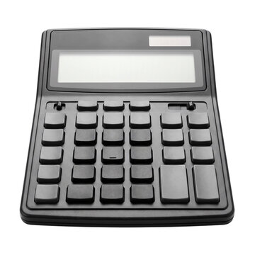 Modern calculator with blank screen on a clean surface for data entry and financial planning Isolated on transparent background