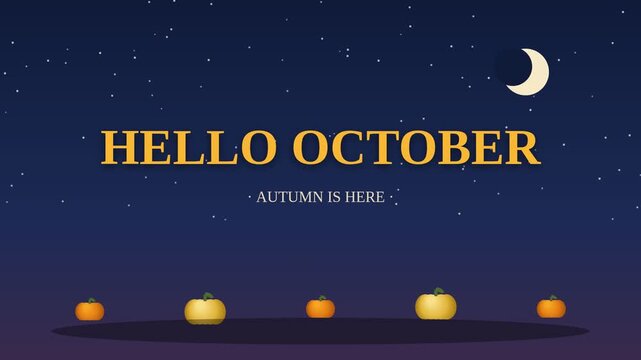 HELLO OCTOBER Pumpkins Stars Animation