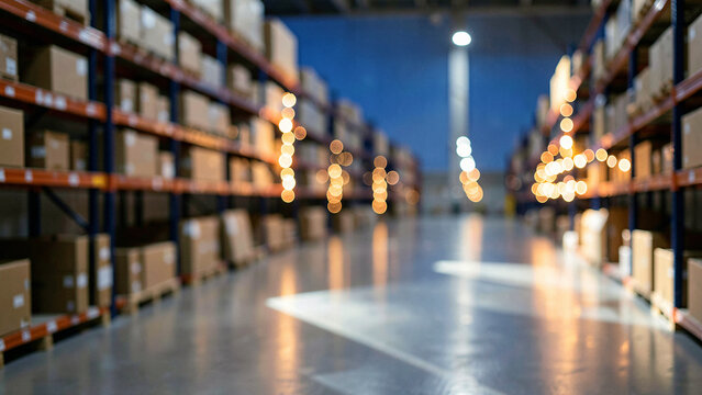Warehouse Cross Dock Hall With Polished Floor