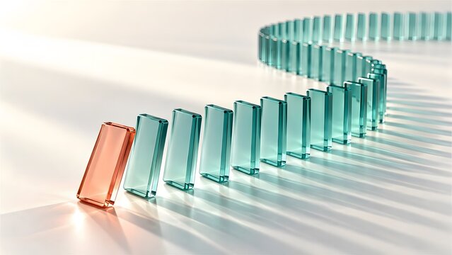 Abstract glowing digital 3D geometric waves and shapes perfectly visualized