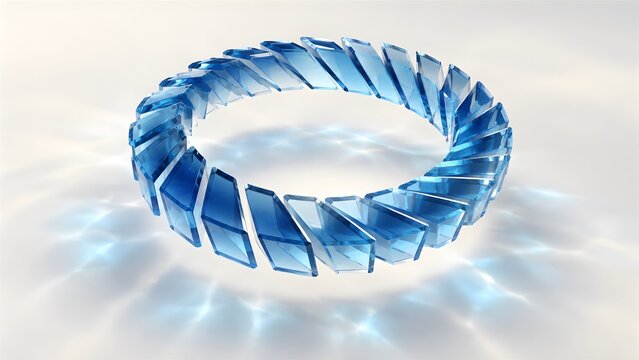 Abstract glowing digital 3D geometric waves and shapes perfectly composed